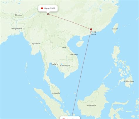 Flights From Diqing To Jakarta Dig To Cgk Flight Routes