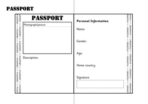 Printable Pretend Passport Template