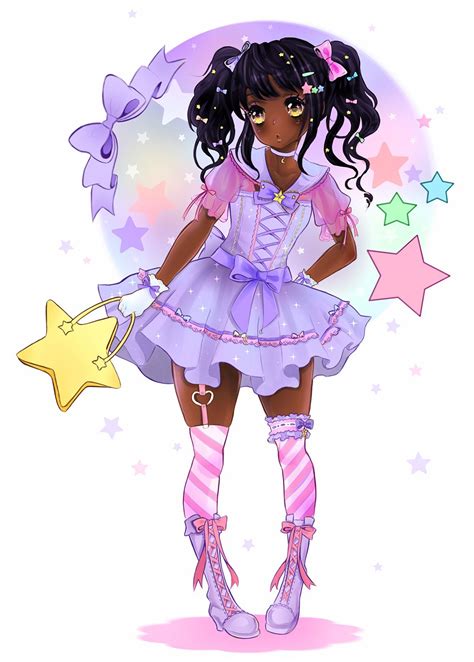 My Little Kitten Space Kawaii Black Girl Black Girl Art Black Anime