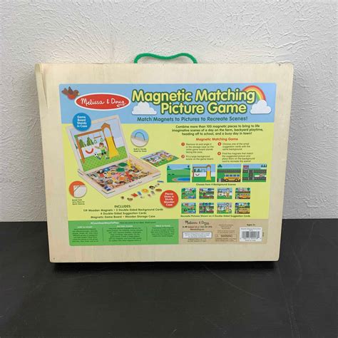 Melissa And Doug Wooden Magnetic Matching Picture Game
