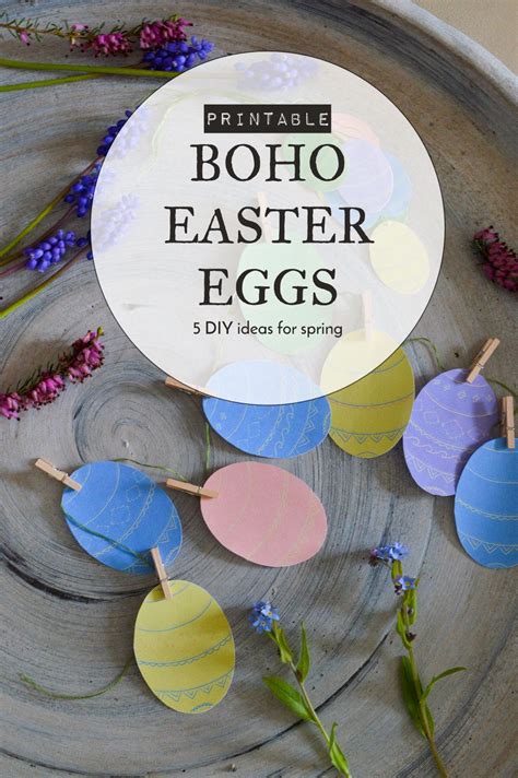 Diy Bohemian Easter Eggs Free Printable