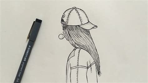 How To Draw A Girl With Cap Easy Step By Step Youtube