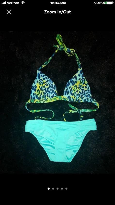 ♥︎ Pink Victorias Secret ♥︎ • Cool Toned Leopard Bikini Top Size S