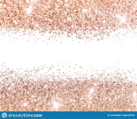 Rose Gold Glitter On White Background In Vintage Colors