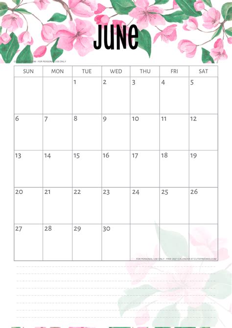 Printable Calendar June 2021 June 2021 Calendar Templates For Word
