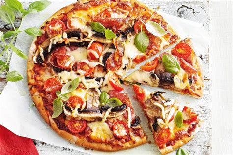 Easy Cheesy Salami And Mushroom Pizza Recipe Au