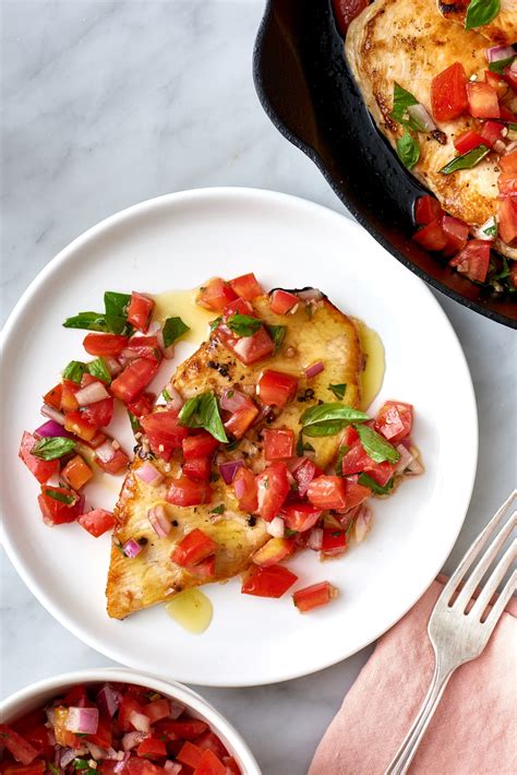 For this recipe, we then sear them and top with diced tomatoes and lots of melty cheese. Recipe: Easy Bruschetta Chicken | Kitchn