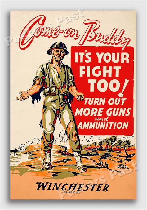 Come On Buddy 1943 Winchester World War 2 Poster 20x30 Ebay