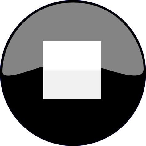 Stop Button Black Clip Art At Vector Clip Art