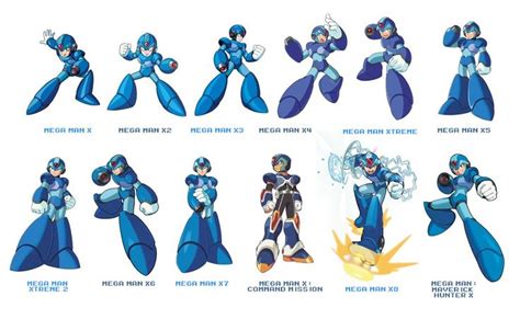 A History Of Mega Man X Character Art Mega Man Character Art Mega