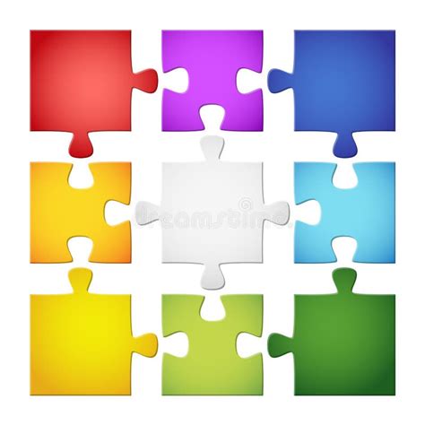 9 Colored Puzzle Pieces Stock Vector Image Of Backgrounds 41265781