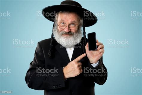 Portrait Of Old Senior Orthodox Hasdim Jewish Man Stock Photo