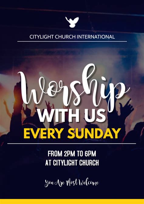 Worship With Us Church Flyer Template Postermywall