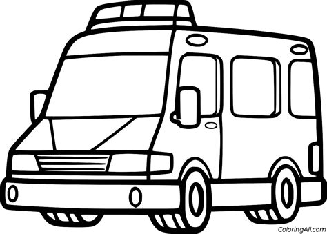 Ambulance Car Coloring Page Coloringall The Best Porn Website