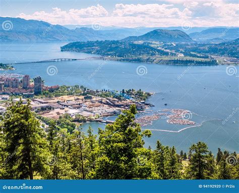 Kelowna British Columbia Canada On The Okanagan Lake City View From