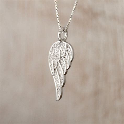 Angel Wings Necklace 925 Sterling Silver Guardian Angel Wings Pendant