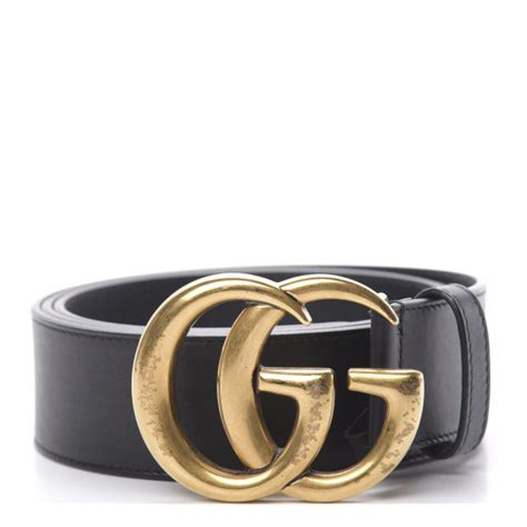 Gucci Calfskin Double G 40mm Belt 100 40 Black 628653 Fashionphile