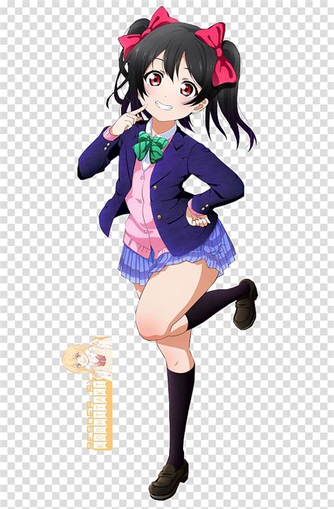 Nico Yazawa Chibi Niconico Anime Japanese Idol Love Sticker Transparent Background PNG Clipart