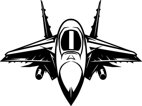 Fighter Jet Minimalist And Simple Silhouette Vector Illustration