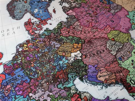 Mapa Historii Europy 1444 Etsy Polska