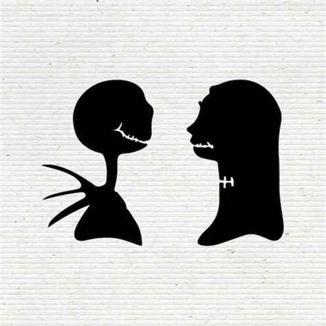 Nightmare Before Christmas Jack And Sally Silhouette Dxf Svg Png And