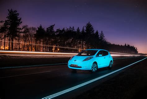 A Bright Future Nissan Leaf Is The First Glow In The Dark Car To Drive