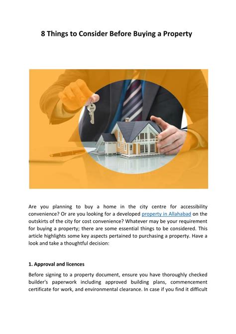 Ppt 8 Things To Consider Before Buying A Property Powerpoint