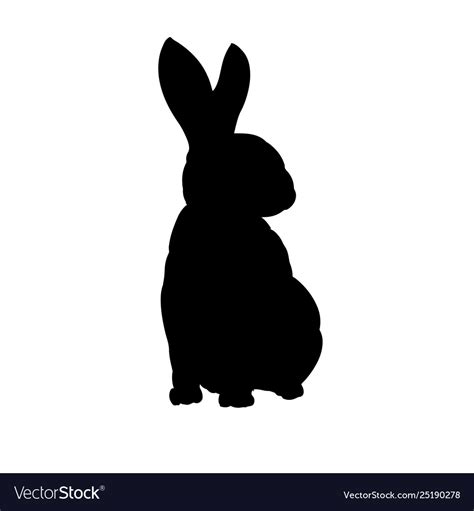 Rabbit Silhouette Hand Drawn Isolated Image Vector Image
