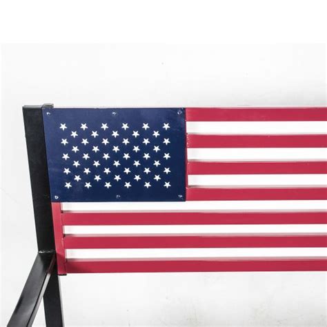 American Flag Outdoor Garden Bench Order At