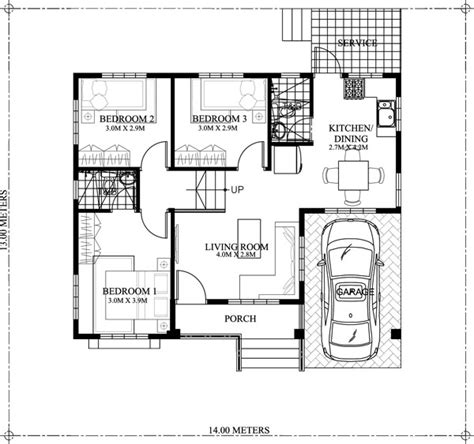 This one also shows off modern farmhouse style with. One story Small Home Plan with One Car Garage - Pinoy House Plans