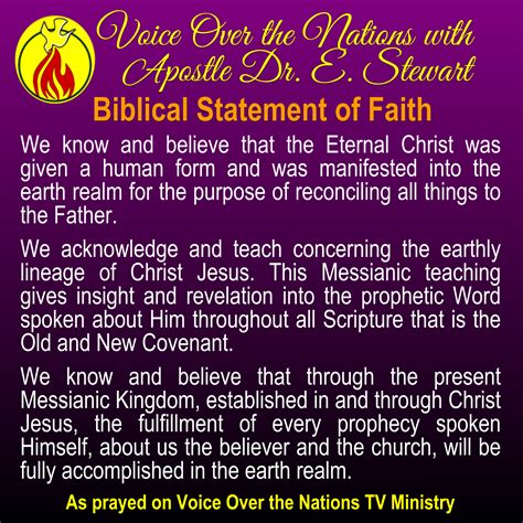 Biblical Statements Of Faith Bethany Covenant Alive Ministries