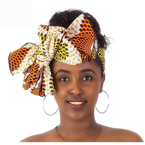 Women Traditional African Headscarf Batik Printed Headwrap Bow Printing