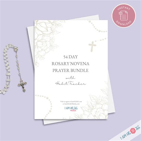 54 Day Rosary Novena Prayer Bundle With Habit Tracker Printable