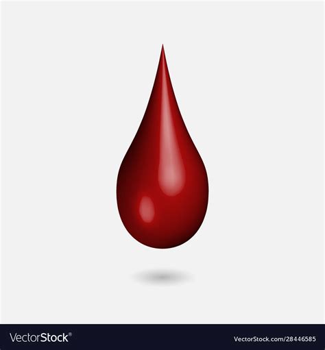 Drop Blood In 3d Royalty Free Vector Image Vectorstock