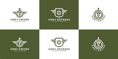 Collection Of Military Logos And Army Soldier Insignia 10259585 Vector
