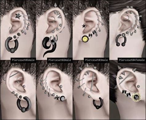 Piercings Set For Males And Females By Ha2d Sims 4 Piercings Sims