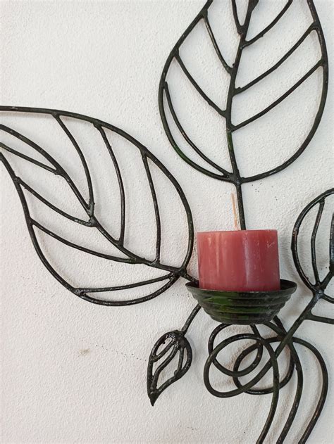 Iron Wall Candle Holder Wallhanging Candle Holder Wrought Etsy