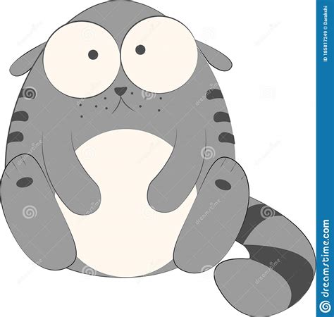 Fat Gray Cartoon Cat For Bannajohanna