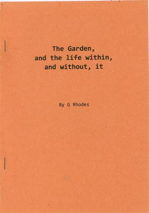 The Garden And The Life Within And Without It Salford Zine