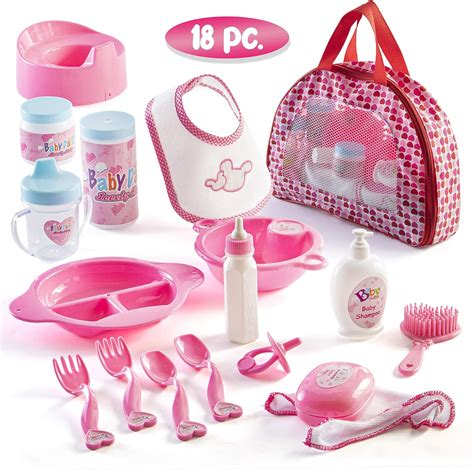 Prextex 18 Piece My First Baby Doll Accessory Set In Zippered Carrying