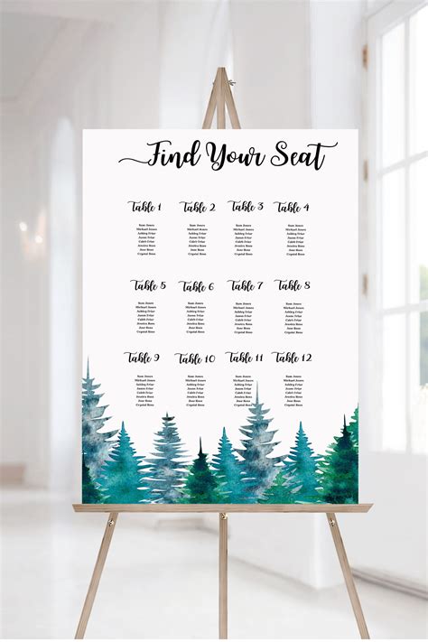 Seating Chart Template Seating Charts Tree Wedding Wedding Table