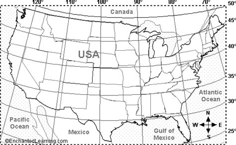 Map United States Latitude Longitude Direct Map