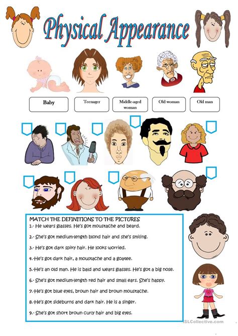 Physical Appearance English Esl Worksheets For Distance Learning And
