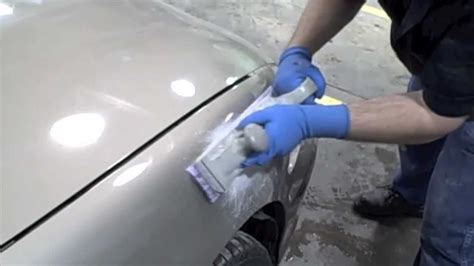 Diy How To Fix Dents In Your Car Spread Body Filler And Block Sand Youtube
