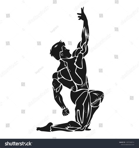 bodybuilding fitness athlete flexing his muscles stock vector royalty free 1207538914