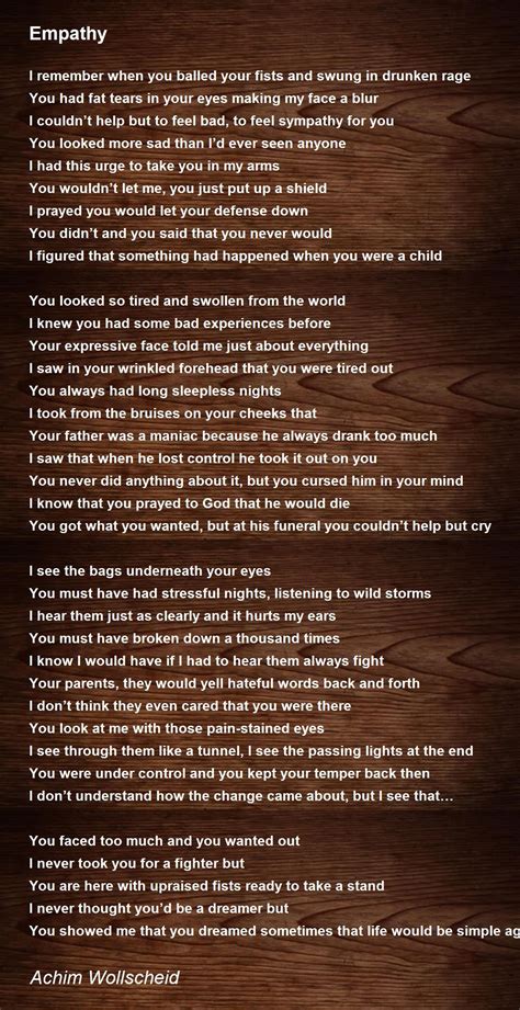 Empathy By Achim Wollscheid Empathy Poem