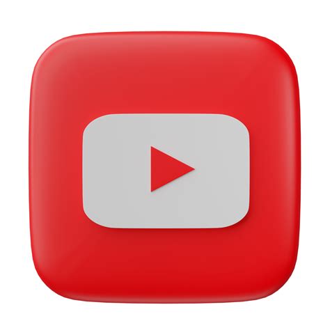 3d Youtube Logo Icon Isolated On Transparent Background 22493575 Png