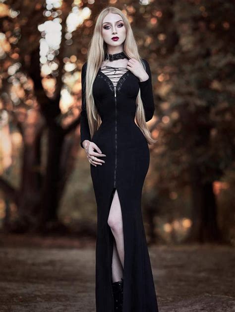 Black Gothic Heavy Punk Long Dress Uk Gothic Outfits