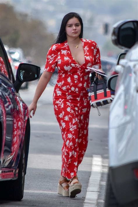 Ariel Winter Wore A Red And White Slit Dress As She Leaves Modern Pamper In North Hollywood Los
