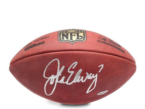 John Elway Signed Football Uda Coa Pristine Auction